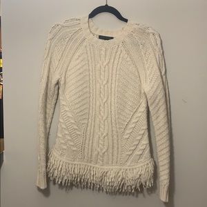 Banana Republic Cable-Knit Fringe Sweater